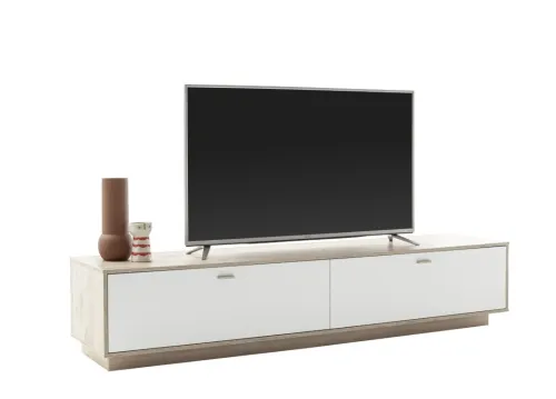 Wohnkombination Santerno 2 | Soft white / Viking Oak | 3-teilig | mit 135 cm Beleuchtung