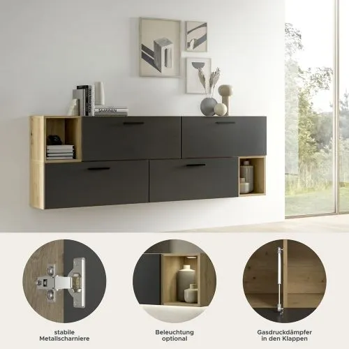 Wohnkombination The One 1 | 6-teilig | Artisan Eiche / Basalt grau