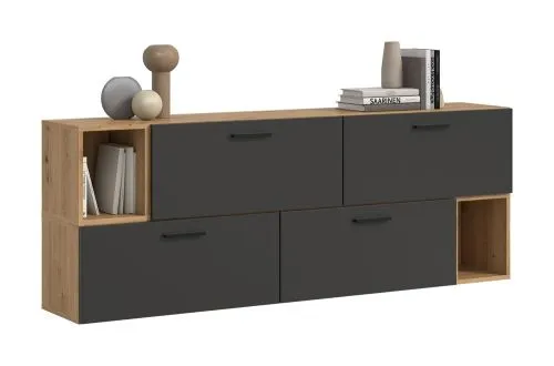 Wohnkombination The One 1 6-teilig | Artisan Eiche / Basalt grau ohne