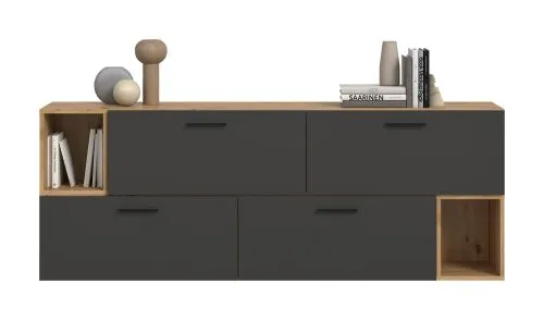 Wohnkombination The One 1 6-teilig | Artisan Eiche / Basalt grau ohne