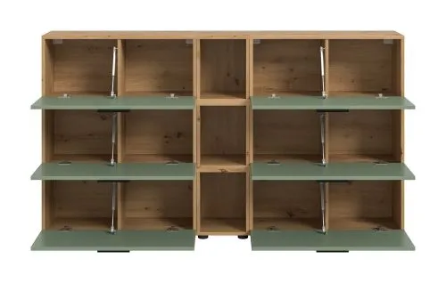 Wohnkombination The One 1 | 9-teilig | Artisan Oak / Smoke Green ohne