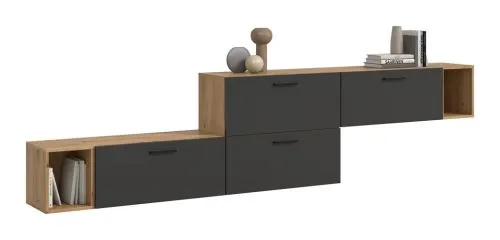 Wohnkombination The One 2 |6-teilig | Artisan Eiche / Basalt grau ohne
