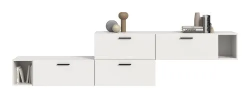 Wohnkombination The One 2 | 6-teilig | weiß mit LED Bad warm-weiß 2x 110cm