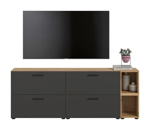 Wohnkombination The One 3 | 6-teilig | Artisan Oak / Basalt grau