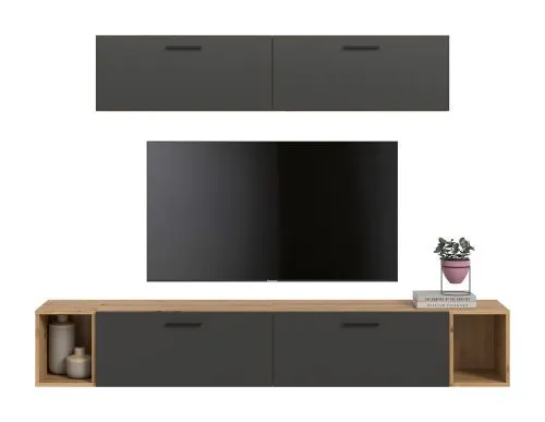 Wohnkombination The One 4 | 6-teilig | Artisan Oak / Basalt grau Komplettset