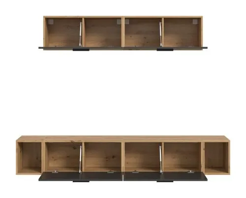 Wohnkombination The One 4 | 6-teilig | Artisan Oak / Basalt grau Komplettset