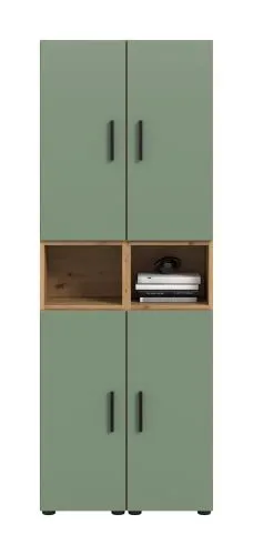 Wohnkombination The One 4 | 6-teilig | Artisan Oak / Smoke Green LED 2