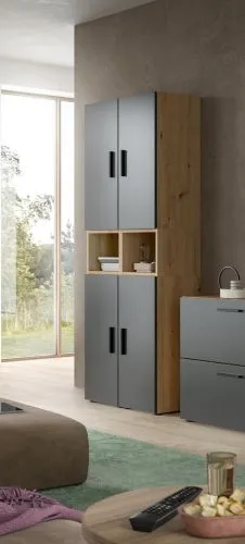 Wohnkombination The One 4b | 6-teilig | Artisan Oak / Basalt grau