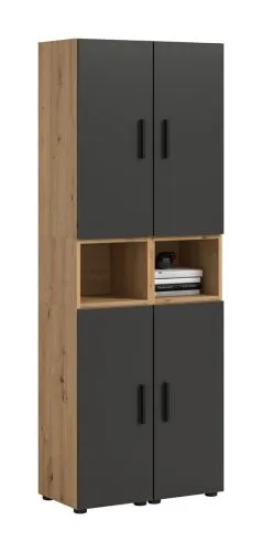 Wohnkombination The One 4b | 6-teilig | Artisan Oak / Basalt grau ohne