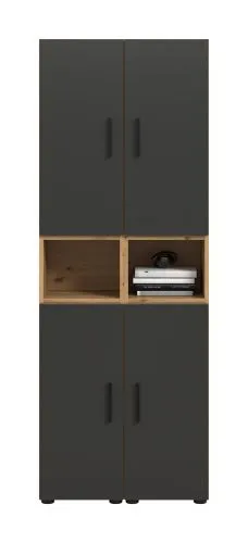 Wohnkombination The One 4b | 6-teilig | Artisan Oak / Basalt grau ohne