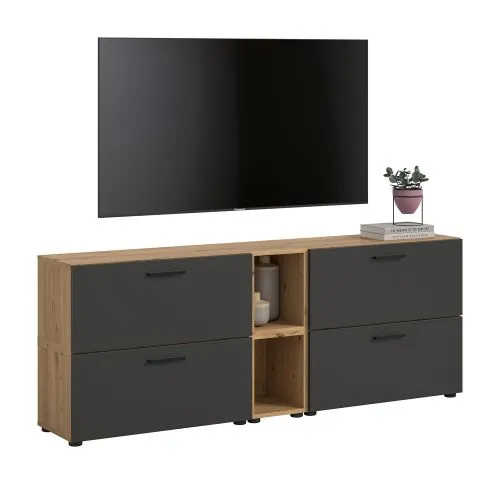 Wohnkombination The One 5 | 6-teilig | Artisan Oak / Basalt grau ohne