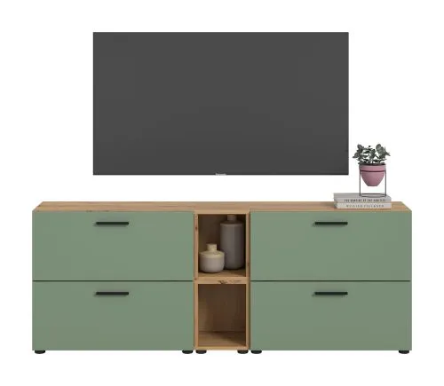 Wohnkombination The One 5 | 6-teilig | Artisan Oak / Smoke Green