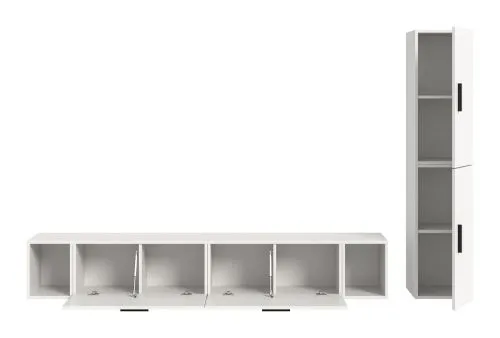 Wohnkombination The One | 6-teilig | weiß LED Bad warm-weiß 2x 110cm