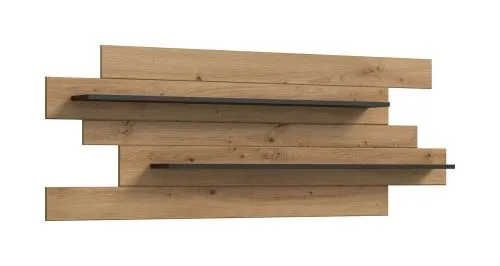 Wohnwand Anbauwand Canu | 4-teilig | Artisan / Basalt Grau | mit 2er Set Glasbodenclip