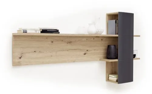 Wohnwand Anbauwand Cortona | Balkeneiche / anthrazit | 3-teilig