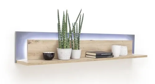 Wohnwand Anbauwand Cortona | Balkeneiche / anthrazit | 4-teilig | LED Beleuchtung 4