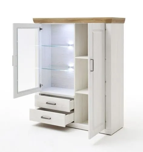 Wohnwand Anbauwand I Brixen | Landhaus modern | Pinie Aurelio / Grandson Oak | 4-teilig | LED Beleuchtung 4