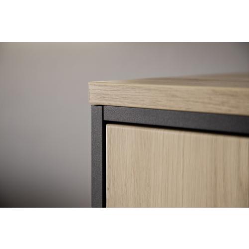 Wohnwand Anbauwand II Buenos Aires | Balkeneiche | 4-teilig | LED Beleuchtung