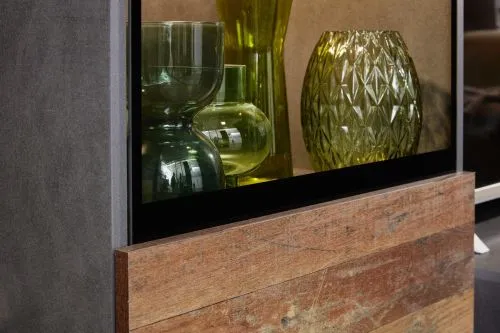 Wohnwand Anbauwand Mango | Old Used Wood / Matera grau | 4-teilig | LED Beleuchtung 3