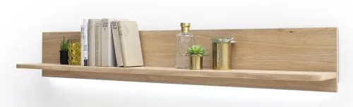 Wohnwand Anbauwand Portland | Asteiche Bianco massiv | 4-teilig | LED Beleuchtung 7