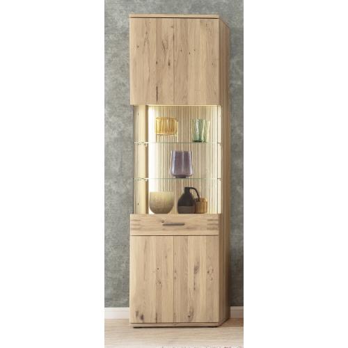 Wohnwand Anbauwand Salvador | Balkeneiche Bianco | 3-teilig | LED Beleuchtung