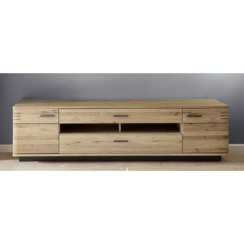 Wohnwand Anbauwand Salvador | Balkeneiche Bianco | 3-teilig | LED Beleuchtung