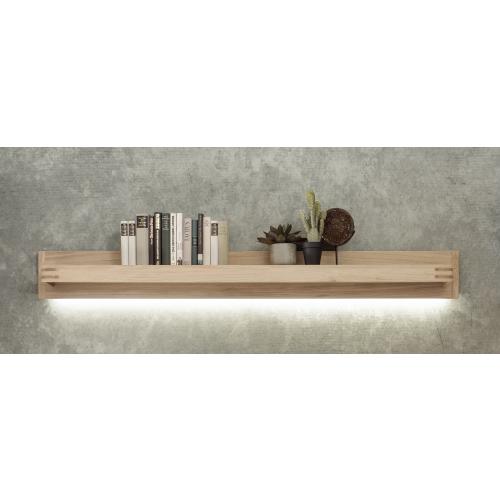Wohnwand Anbauwand Salvador | Balkeneiche Bianco | 4-teilig | LED Beleuchtung