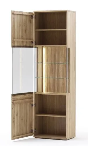 Wohnwand Anbauwand Salvador 1 | Balkeneiche Bianco | 4-teilig | LED 1