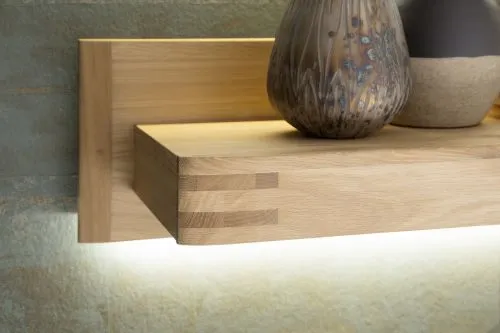 Wohnwand Anbauwand Salvador 1 | Balkeneiche Bianco | 4-teilig | LED 2
