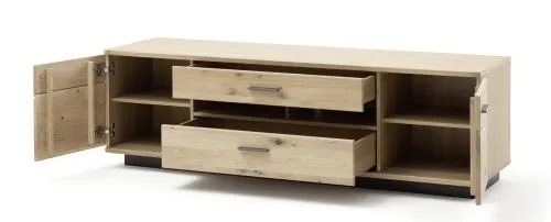 Wohnwand Anbauwand Salvador 1 | Balkeneiche Bianco | 4-teilig | LED 4