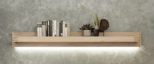 Wohnwand Anbauwand Salvador 1 | Balkeneiche Bianco | 4-teilig | LED 5