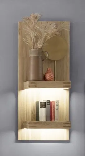 Wohnwand Anbauwand Salvador | Balkeneiche Bianco | 3-teilig | LED 1a