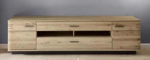 Wohnwand Anbauwand Salvador | Balkeneiche Bianco | 3-teilig | LED 3a