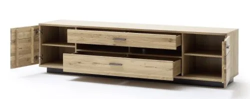 Wohnwand Anbauwand Salvador | Balkeneiche Bianco | 3-teilig | LED 3a