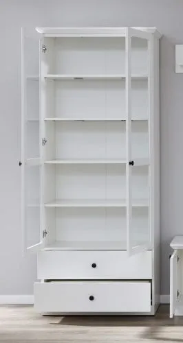 Wohnwand Baxter | weiß | Landhausstil | 3-teilig | LED Beleuchtung