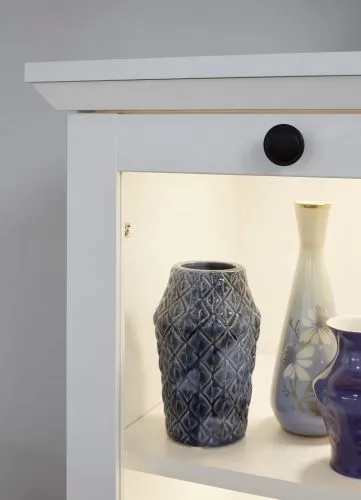 Wohnwand Baxter | weiß | Landhausstil | 4-teilig | LED Beleuchtung 3