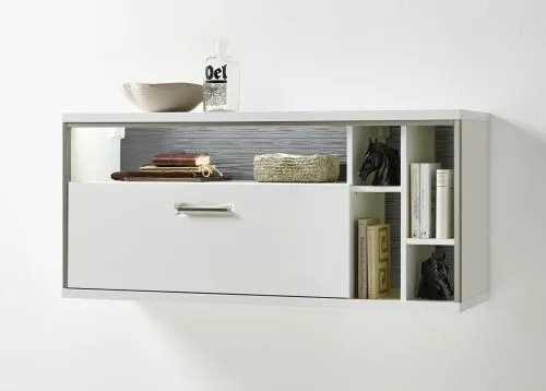 Wohnwand Trento 1 | weiß Hochglanz | 4-teilig | LED Beleuchtung 4