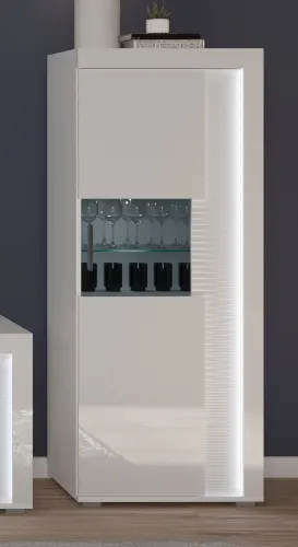 Wohnwand Wohnkombination 1 Skylight | weiß Hochglanz | 4-teilig