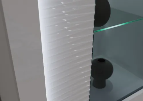 Wohnwand Wohnkombination 1 Skylight | weiß Hochglanz | 4-teilig | LED 2