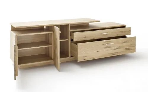 Wohnwand Wohnkombination Santori | Eiche Bianco | 2-teilig