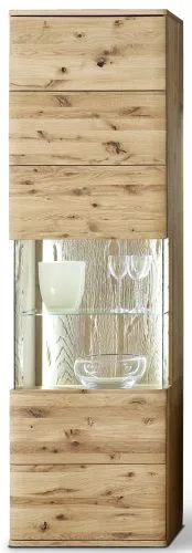 Wohnwand Wohnkombination Santori | Eiche Bianco | 4-teilig | LED 5