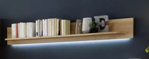 Wohnwand Wohnkombination Santori | Eiche Bianco | 4-teilig | LED 6