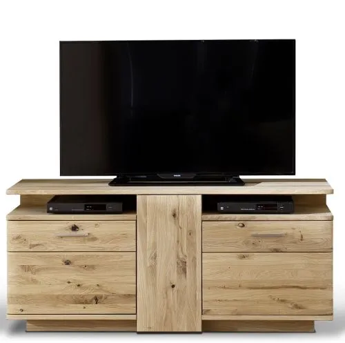 Wohnwand Wohnkombination Santori | Eiche Bianco | 4-teilig | LED 6